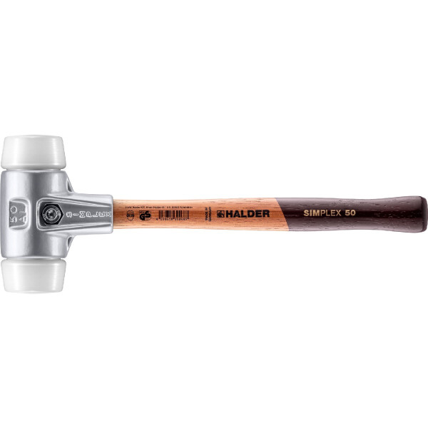SIMPLEX-Schonhammer, Superplastik; mit Aluminiumgehäuse und hochwertigem Holzstiel | D=50 mm | 3107.050