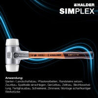 SIMPLEX-Schonhammer, Superplastik; mit Aluminiumgehäuse und hochwertigem Holzstiel | D=60 mm | 3107.060