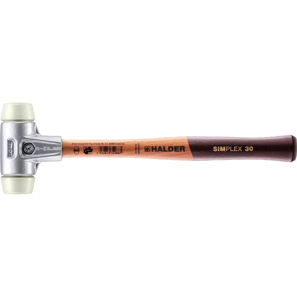 SIMPLEX-Schonhammer, Nylon; mit Aluminiumgehäuse und hochwertigem Holzstiel | D=30 mm | 3108.030