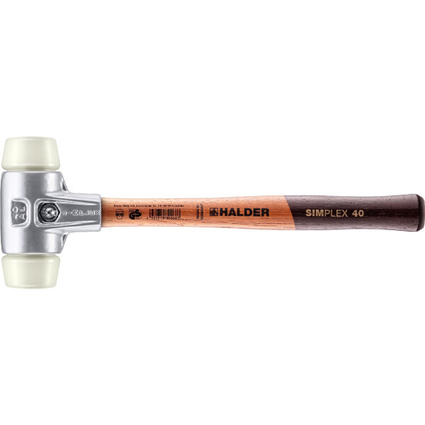 SIMPLEX-Schonhammer, Nylon; mit Aluminiumgehäuse und hochwertigem Holzstiel | D=40 mm | 3108.040