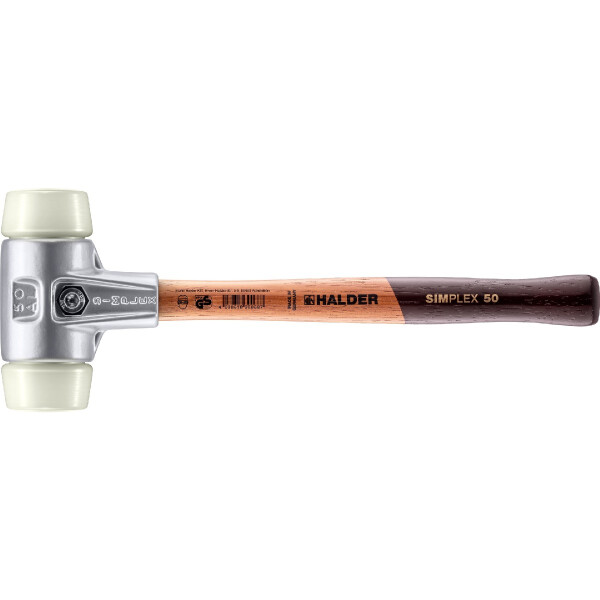 SIMPLEX-Schonhammer, Nylon; mit Aluminiumgehäuse und hochwertigem Holzstiel | D=50 mm | 3108.050