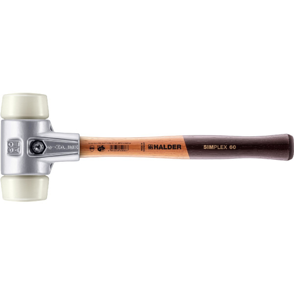 SIMPLEX-Schonhammer, Nylon; mit Aluminiumgehäuse und hochwertigem Holzstiel | D=60 mm | 3108.060