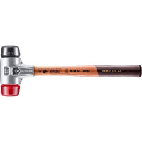 SIMPLEX-Schonhammer, Gummikomposition / Plastik; mit Aluminiumgehäuse und hochwertigem Holzstiel | D=40 mm | 3126.040