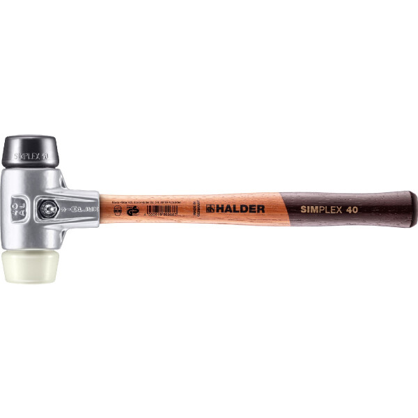 SIMPLEX-Schonhammer, Gummikomposition / Nylon; mit Aluminiumgehäuse und hochwertigem Holzstiel | D=40 mm | 3128.040