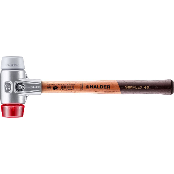 SIMPLEX-Schonhammer, TPE-mid / Plastik; mit Aluminiumgehäuse und hochwertigem Holzstiel | D=40 mm | 3136.040