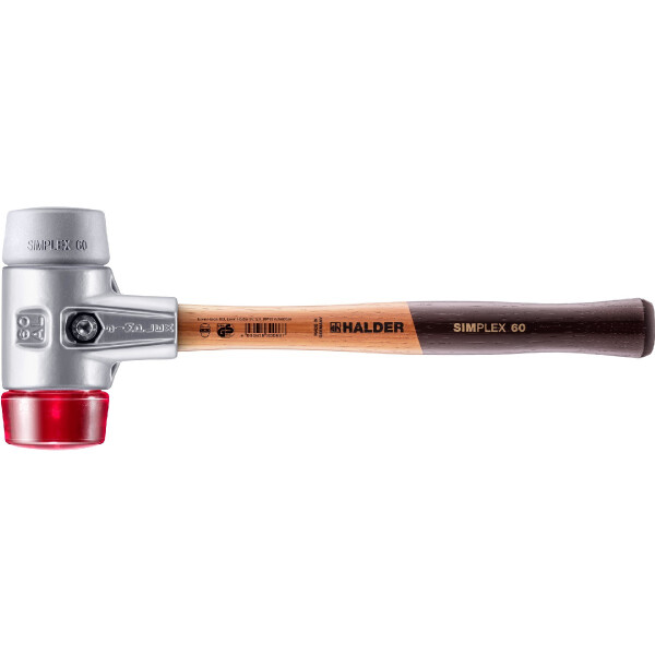 SIMPLEX-Schonhammer, TPE-mid / Plastik; mit Aluminiumgehäuse und hochwertigem Holzstiel | D=60 mm | 3136.060