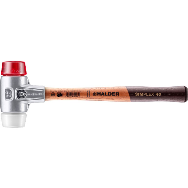 SIMPLEX-Schonhammer, Plastik / Superplastik; mit Aluminiumgehäuse und hochwertigem Holzstiel | D=40 mm | 3167.040