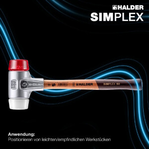 SIMPLEX-Schonhammer, Plastik / Superplastik; mit Aluminiumgehäuse und hochwertigem Holzstiel | D=60 mm | 3167.060