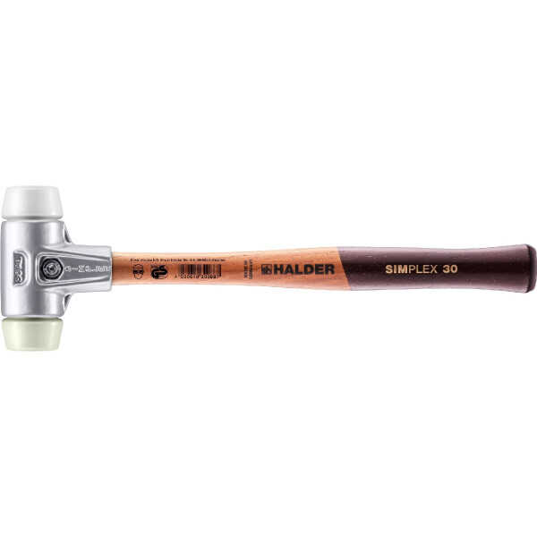 SIMPLEX-Schonhammer, Superplastik / Nylon; mit Aluminiumgehäuse und hochwertigem Holzstiel | D=30 mm | 3178.030