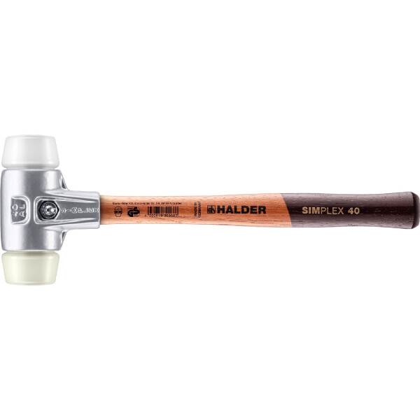 SIMPLEX-Schonhammer, Superplastik / Nylon; mit Aluminiumgehäuse und hochwertigem Holzstiel | D=40 mm | 3178.040