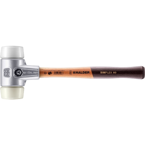 SIMPLEX-Schonhammer, Superplastik / Nylon; mit Aluminiumgehäuse und hochwertigem Holzstiel | D=60 mm | 3178.060