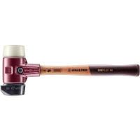SIMPLEX-Schonhammer, Gummikomposition, mit Standfuß / Nylon; mit Tempergussgehäuse und hochwertigem Holzstiel | D=60 mm | 3028.260