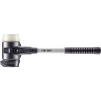 SIMPLEX-Schonhammer, Gummikomposition mit Standfuß / Nylon; mit verstärktem Tempergussgehäuse und Fiberglasstiel | D=80 mm | 3728.280