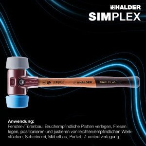 SIMPLEX-Schonhammer, 50:40, TPE-soft / TPE-mid; mit...