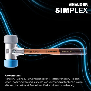 SIMPLEX-Schonhammer, 50:40, TPE-soft / TPE-mid; mit...