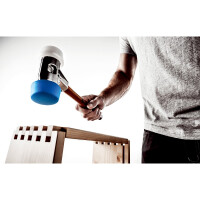 SIMPLEX-Schonhammer, 50:40, TPE-soft / Superplastik; mit Aluminiumgehäuse und hochwertigem Holzstiel | D=50 mm | 3117.051
