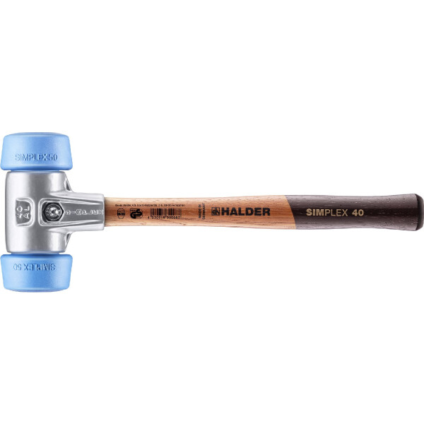 SIMPLEX-Schonhammer, 50:40, TPE-soft; mit Aluminiumgehäuse und hochwertigem Holzstiel | D=50 mm | 3101.051