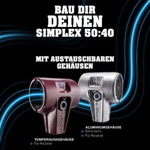 SIMPLEX-Schonhammer, 50:40, Superplastik; mit Aluminiumgehäuse und hochwertigem Holzstiel | D=50 mm | 3107.051