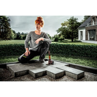 SIMPLEX-Schonhammer, Gummikomposition, mit Standfuß / Superplastik; mit Tempergussgehäuse und hochwertigem extra kurzen Holzstiel | D=60 mm / Stielausführung=extra kurz | 3027.262