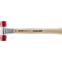 BASEPLEX-Schonhammer, Celluloseacetat / Celluloseacetat mit Zinkdruckguss-Gehäuse und Holzstiel | D=25 mm | 3906.025