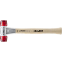 BASEPLEX-Schonhammer, Celluloseacetat / Celluloseacetat mit Zinkdruckguss-Gehäuse und Holzstiel | D=30 mm | 3906.030