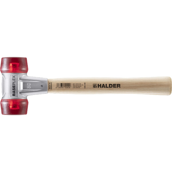 BASEPLEX-Schonhammer, Celluloseacetat / Celluloseacetat mit Zinkdruckguss-Gehäuse und Holzstiel | D=50 mm | 3906.050