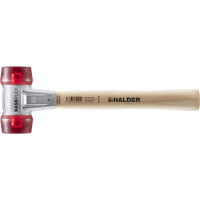 BASEPLEX-Schonhammer, Celluloseacetat / Celluloseacetat mit Zinkdruckguss-Gehäuse und Holzstiel | D=50 mm | 3906.050