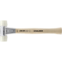BASEPLEX-Schonhammer, Nylon / Nylon mit Zinkdruckguss-Gehäuse und Holzstiel | D=30 mm | 3908.030