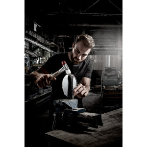 BASEPLEX-Schonhammer, Nylon / Celluloseacetat mit Zinkdruckguss-Gehäuse und Holzstiel | D=50 mm | 3968.050