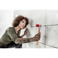 BASEPLEX-Schonhammer, Nylon / Celluloseacetat mit Zinkdruckguss-Gehäuse und Holzstiel | D=50 mm | 3968.050