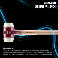 SIMPLEX-Vorschlaghammer, Nylon; mit Tempergussgehäuse und Hickorystiel | D=80 mm | 3008.081