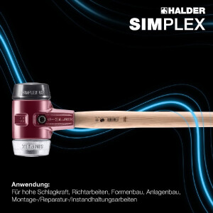 SIMPLEX-Vorschlaghammer, Gummikomposition / Weichmetall;...