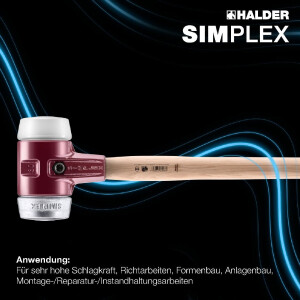 SIMPLEX-Vorschlaghammer, Superplastik / Weichmetall; mit...
