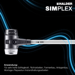 SIMPLEX-Vorschlaghammer, Gummikomposition / Weichmetall;...
