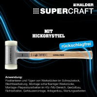 SUPERCRAFT-Schonhammer, mit schwingungsdämpfendem, ergonomisch geformtem und lackiertem Hickorystiel | D=70 mm | 3366.070