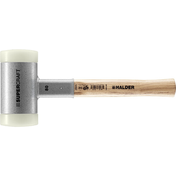 SUPERCRAFT-Schonhammer, mit schwingungsdämpfendem, ergonomisch geformtem und lackiertem Hickorystiel | D=80 mm | 3366.080