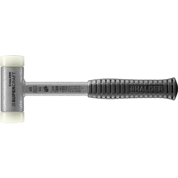 SUPERCRAFT-Schonhammer, mit bruchsicherem Stahlrohrstiel und ergonomisch geformtem, rutschsicherem Griff | D=40 mm | 3377.040