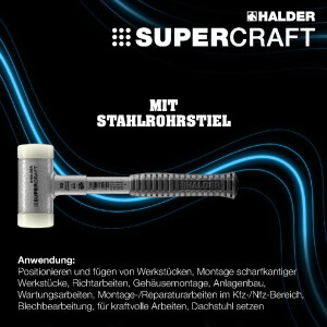 SUPERCRAFT-Schonhammer, mit bruchsicherem Stahlrohrstiel...