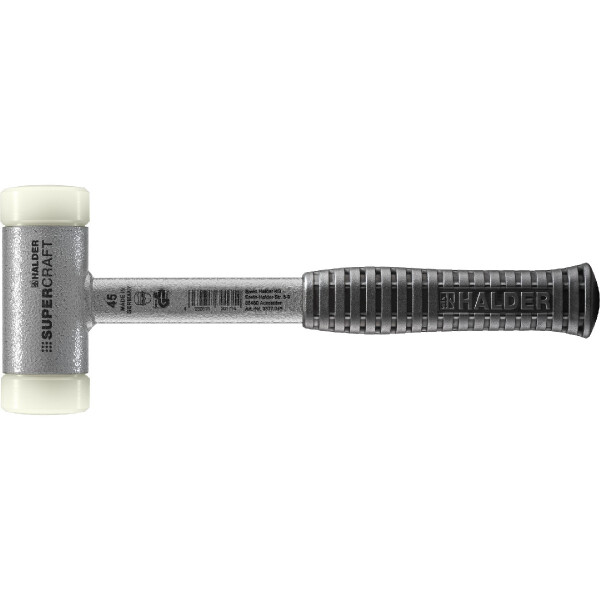 SUPERCRAFT-Schonhammer, mit bruchsicherem Stahlrohrstiel und ergonomisch geformtem, rutschsicherem Griff | D=45 mm | 3377.045