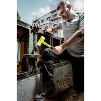 SUPERCRAFT-Schonhammer, mit bruchsicherem Stahlrohrstiel, gelb-fluoreszierend beschichtet und ergonomisch geformtem, rutschsicherem Griff | D=30 mm | 3377.130