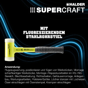 SUPERCRAFT-Schonhammer, mit bruchsicherem Stahlrohrstiel,...
