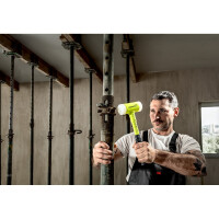 SUPERCRAFT-Schonhammer, mit bruchsicherem Stahlrohrstiel, gelb-fluoreszierend beschichtet und ergonomisch geformtem, rutschsicherem Griff | D=40 mm | 3377.140