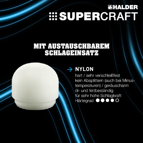 SUPERCRAFT-Einsatz, abgerundet für SUPERCRAFT-Schonhammer | D=30 mm | 3508.230