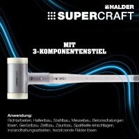 SUPERCRAFT-Vorschlaghammer, mit ergonomisch geformtem, rutsch- und bruchsicherem 3-Komponentenstiel | D=80 mm / Gewicht=4,8 kg | 3399.081
