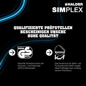 SIMPLEX-Spaltaxt, mit schlanker Form, mit Tempergussgehäuse und Hickorystiel | D=50 mm | 3007.750