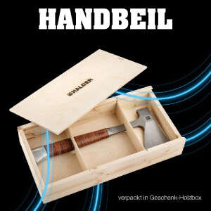 Handbeil, mit Ledergriff, inkl. hochwertiger...
