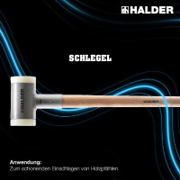 Schlegel, mit schwingungsdämpfendem, ergonomisch geformtem und lackiertem Hickorystiel | D=80 mm / Gewicht=3,6 kg | 3366.0S3