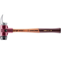 SIMPLEX-Schonhammer, Gummikomposition / Weichmetall-Hackeinsatz; mit Tempergussgehäuse und hochwertigem Holzstiel | D=30 mm | 3029.039
