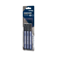 LYRA Permanentmarker mit Keilspitze medium 2-6mm 3 Stk  schwarz /