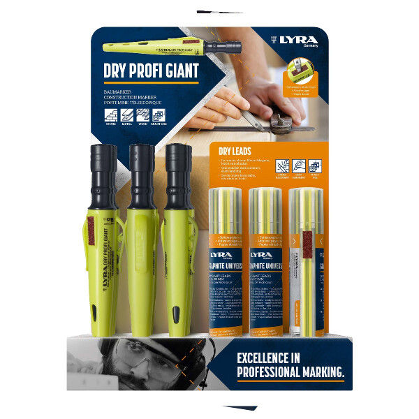 LYRA DRY PROFI GIANT Baumarker 12 Stk / LYRA DRY GIANT LEADS Graphit 2B univ. Tube 5x2mm 9 Stk Display